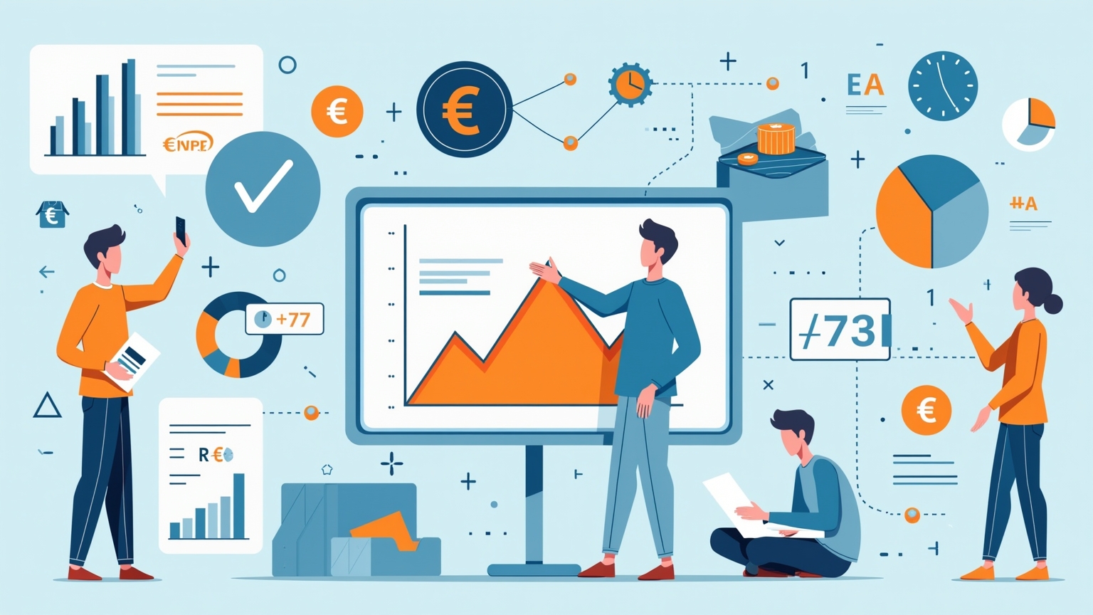 Illustration métier Broker en finance