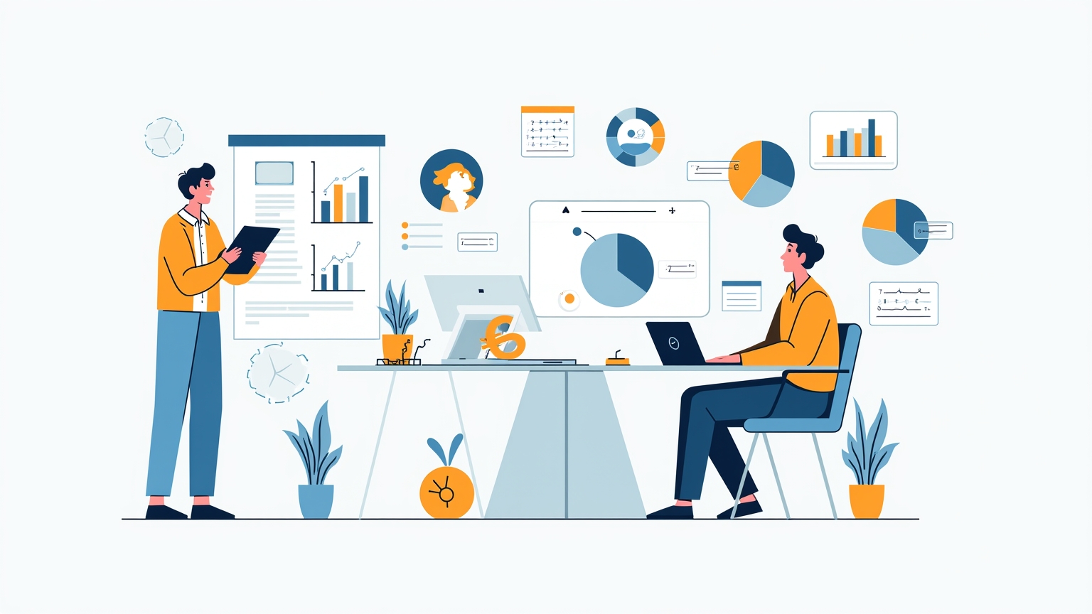 Illustration Analyse verticale et horizontale en finance